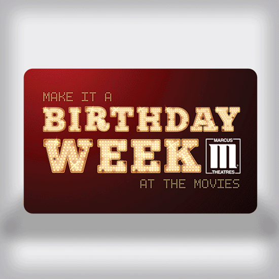 Picture of Birthday Movie Gift Card - Weeklong Edition