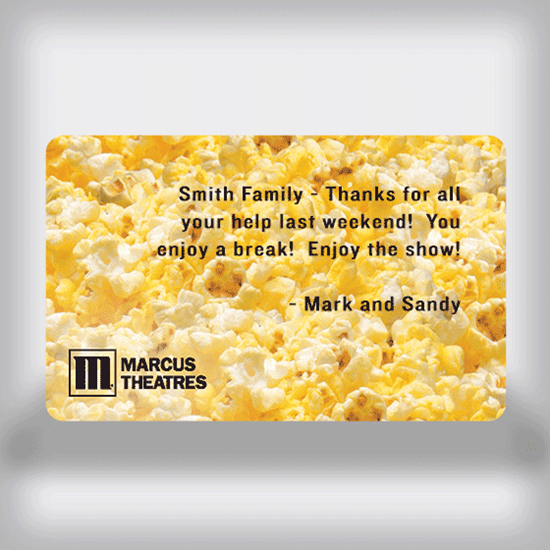 Popcorn Custom Gift Card