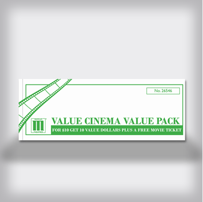 Free Movie Ticket with $10 Value Pack