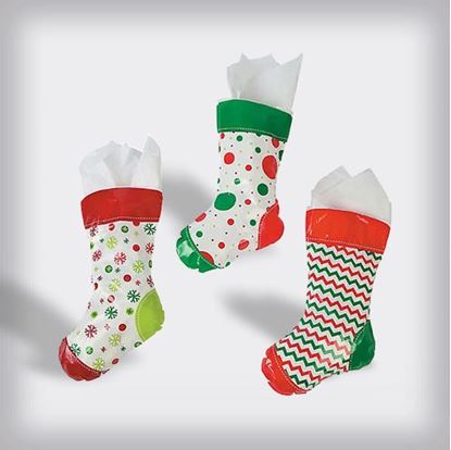 Picture of Plastic Christmas Stocking Treat Bag